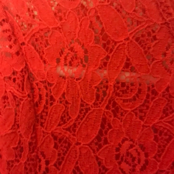 Coral and Lace Mini Dress - 3X - Picture 5 of 7